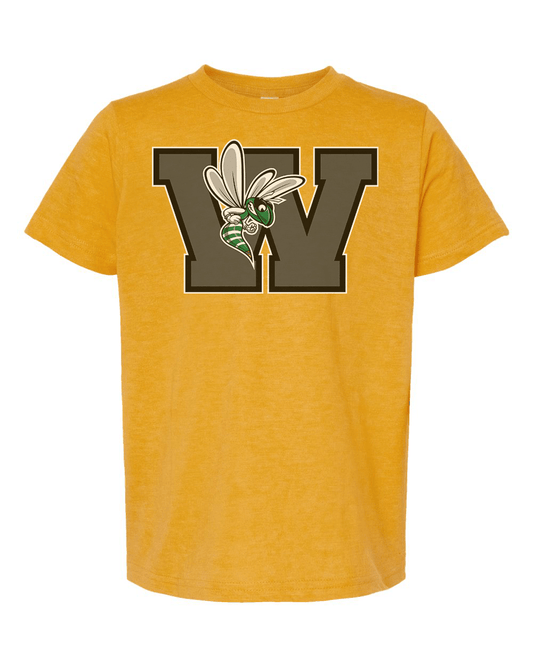 Williamston - Grey - W - Hornet Mascot - Tultex - Heat Transferred - Youth T-Shirt