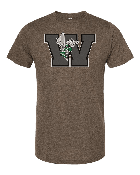 Williamston - Grey - W - Hornet Mascot - Tultex - Heat Transferred - Adult T-Shirt