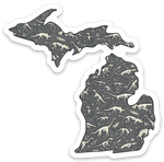 Dinosaur Bones - Michigan - Waterproof Sticker 3