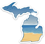 Beach - Michigan - Waterproof Sticker 3