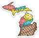 Superman Ice Cream - Michigan - Waterproof Sticker (3" X 3")