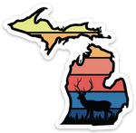 Animal Sunrise - Deer - Michigan - Waterproof Sticker 3