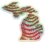 Christmas Cake - Michigan - Waterproof Sticker 3