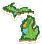 Golf - Michigan - Waterproof Sticker 3