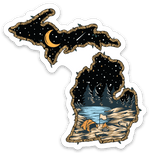 Twigs of Michigan - Starry Camp Night - Michigan - Waterproof Sticker 3