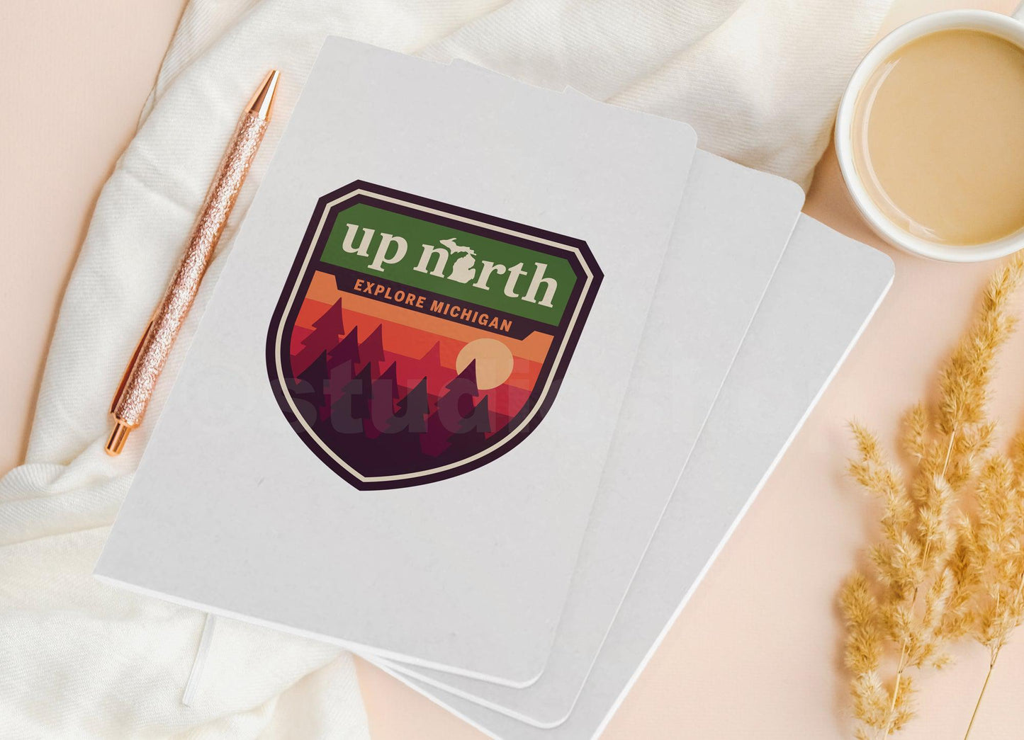 Up North Sunset - Badge - Michigan - Pocket Journal