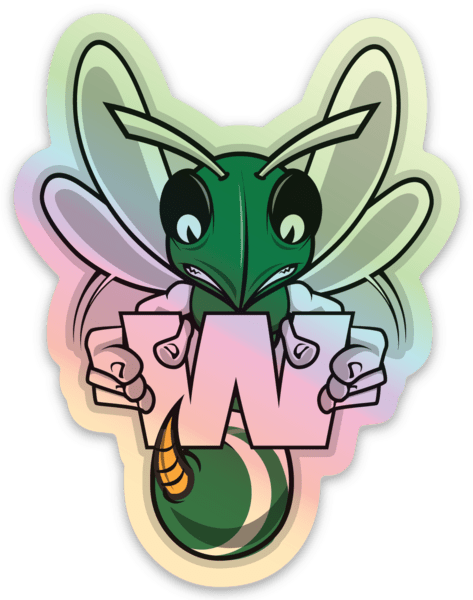 Hornet w/'W' - Holographic - Waterproof Sticker - 3" x 2.3"