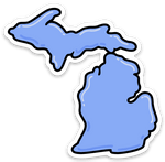 Balloon - Michigan - Waterproof Sticker 3
