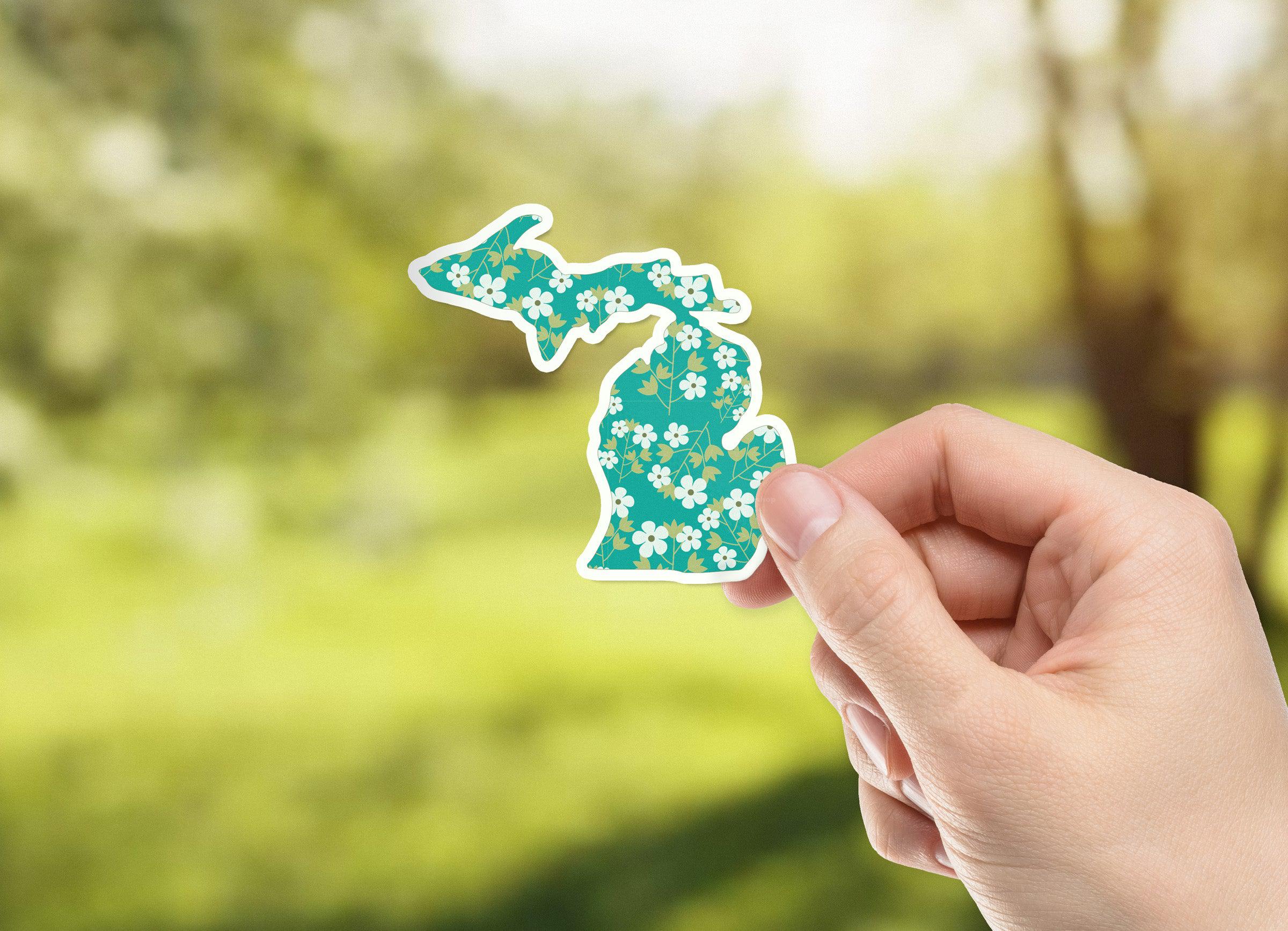 Apple Blossom - Green - Michigan Waterproof Sticker (3" X 3")