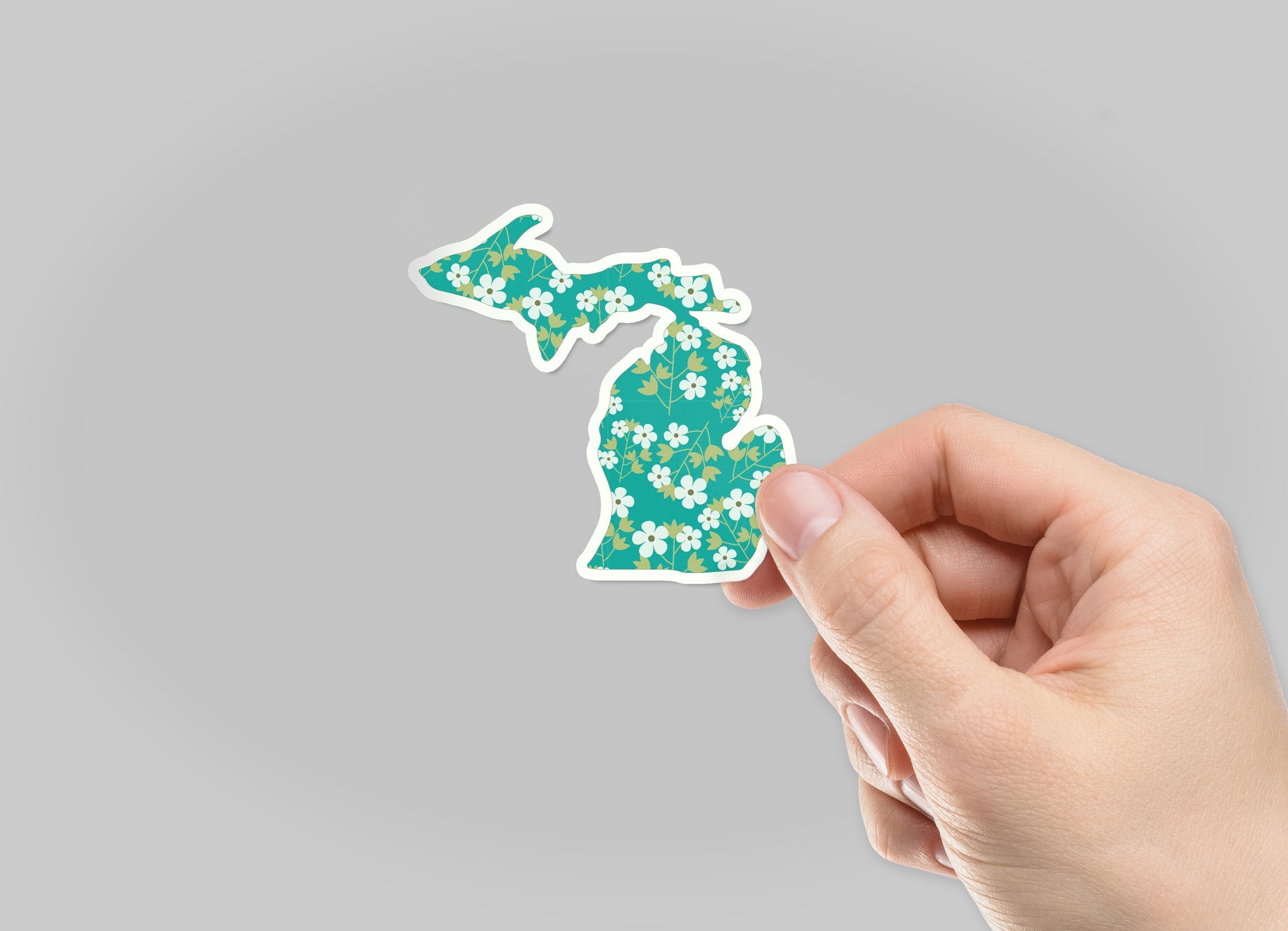 Apple Blossom - Green - Michigan Waterproof Sticker (3" X 3")