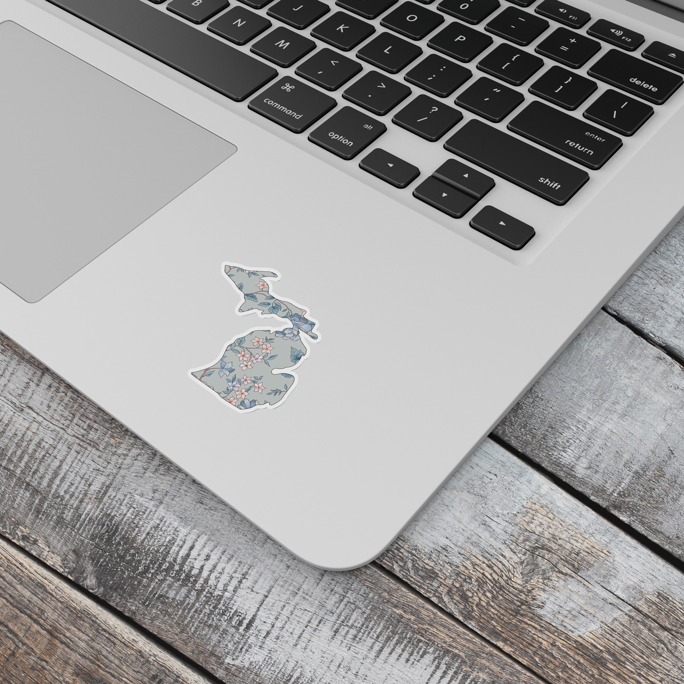 Branch Floral -Gray - Michigan Waterproof Sticker (3" X 3")