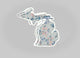 Branch Floral -Gray - Michigan Waterproof Sticker (3" X 3")