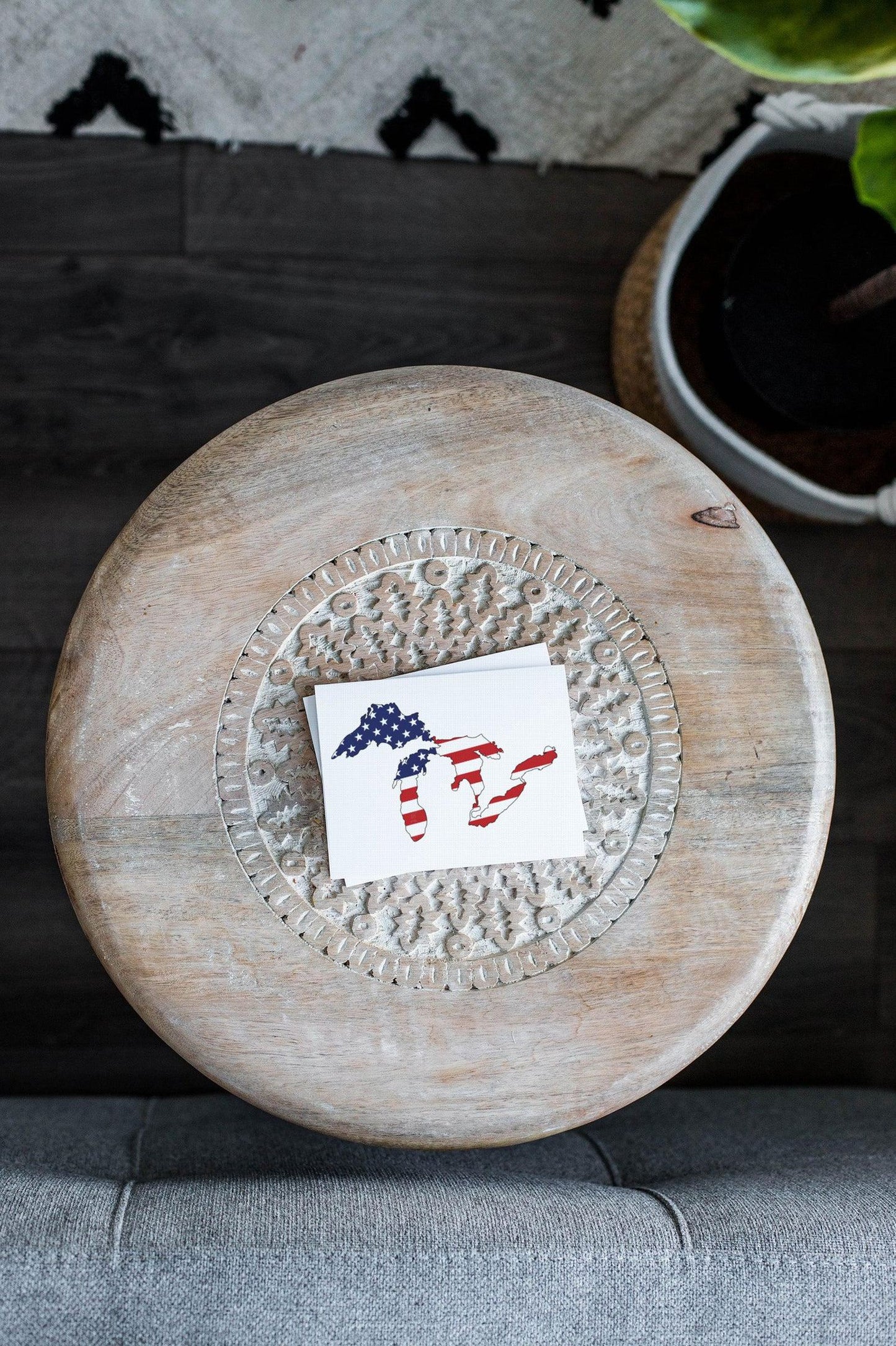 Great Lakes American Flag Greeting Card