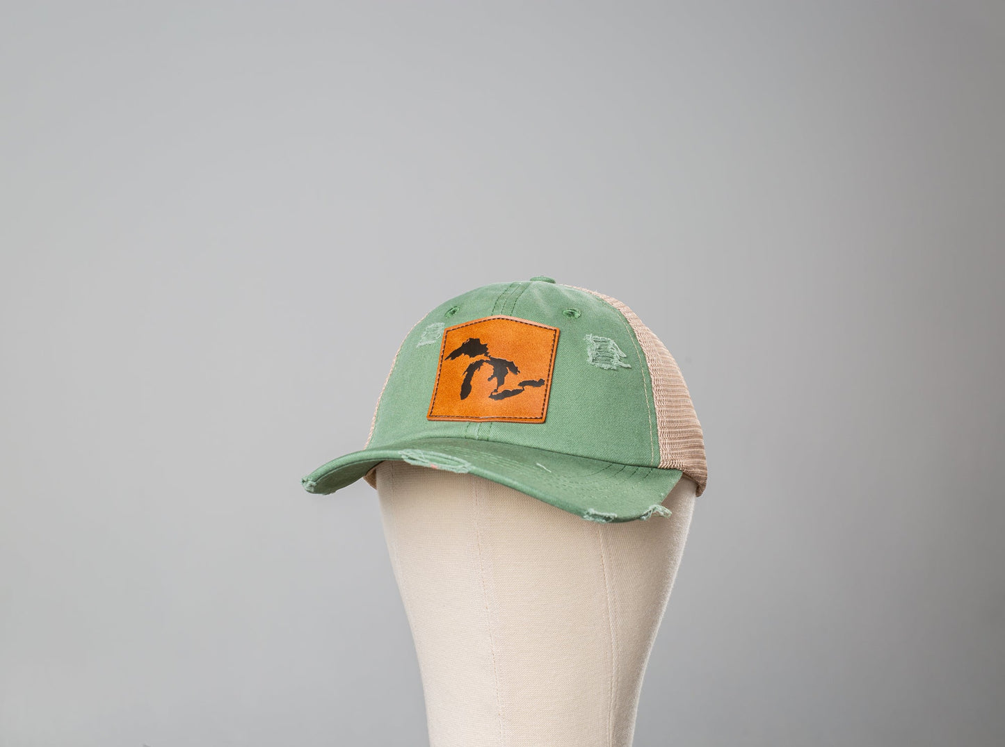 Great Lakes - Faded Green - Leather Patch Hat