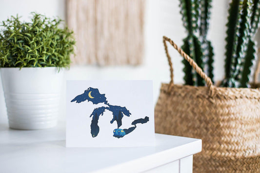 Great Lakes Night Camper Greeting Card