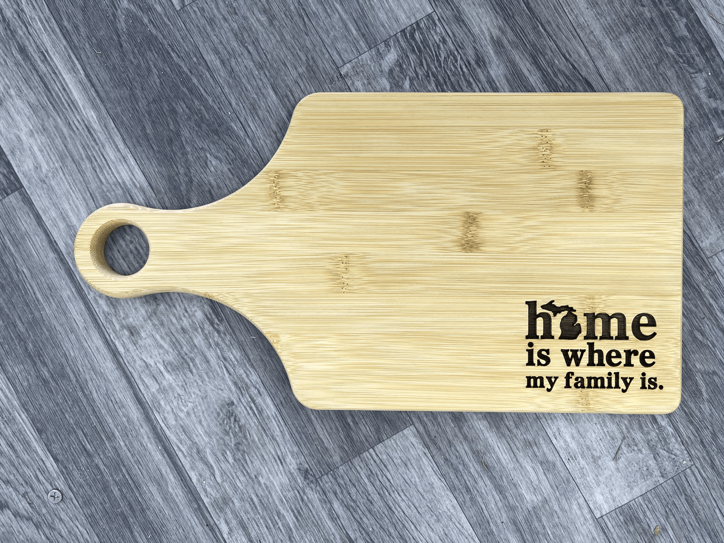 Home Is Where My Family Is - Word - Wooden Engraved - Cutting Board