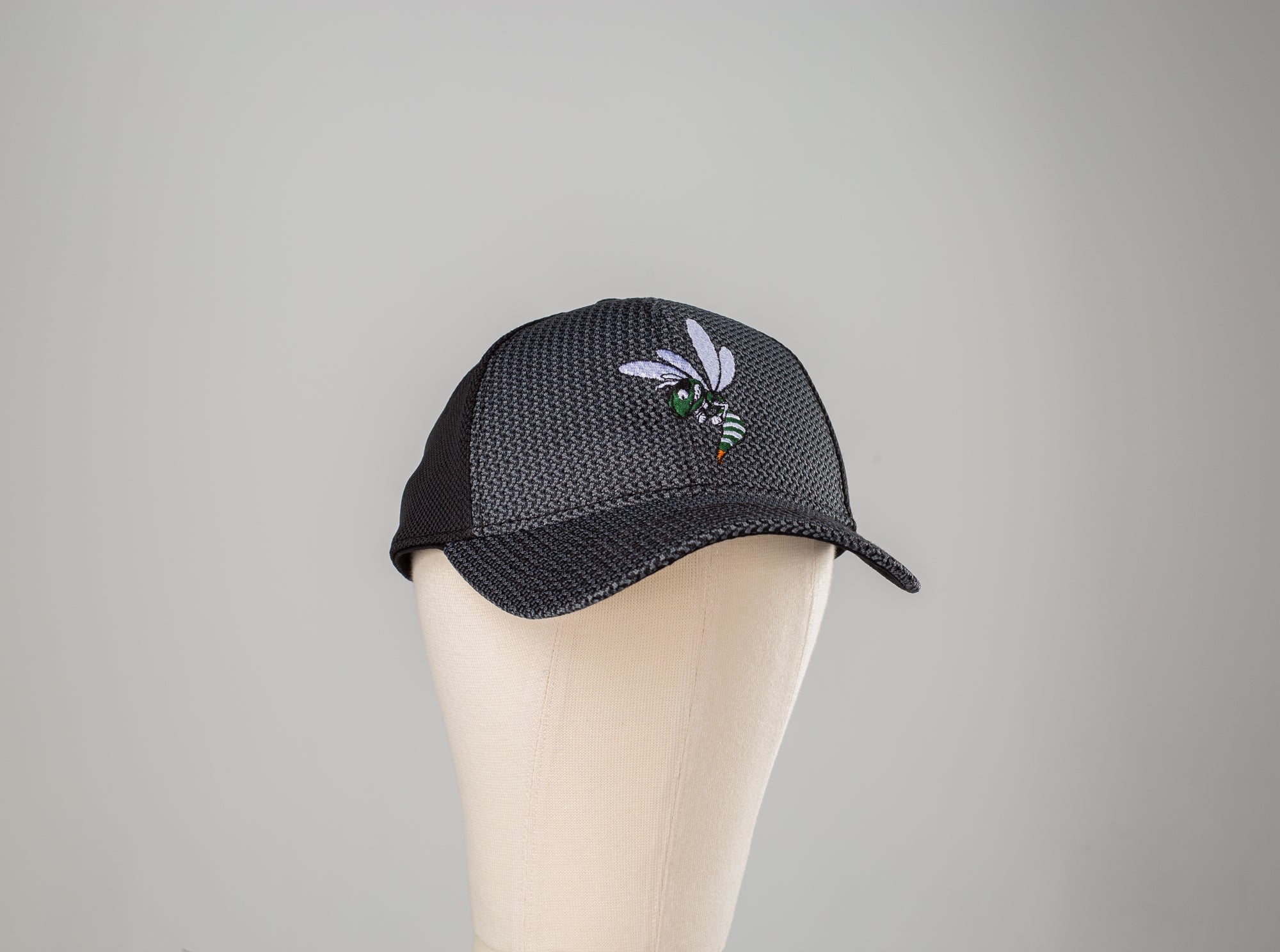 Hornet Embroidered Hat - Black Cross Mesh