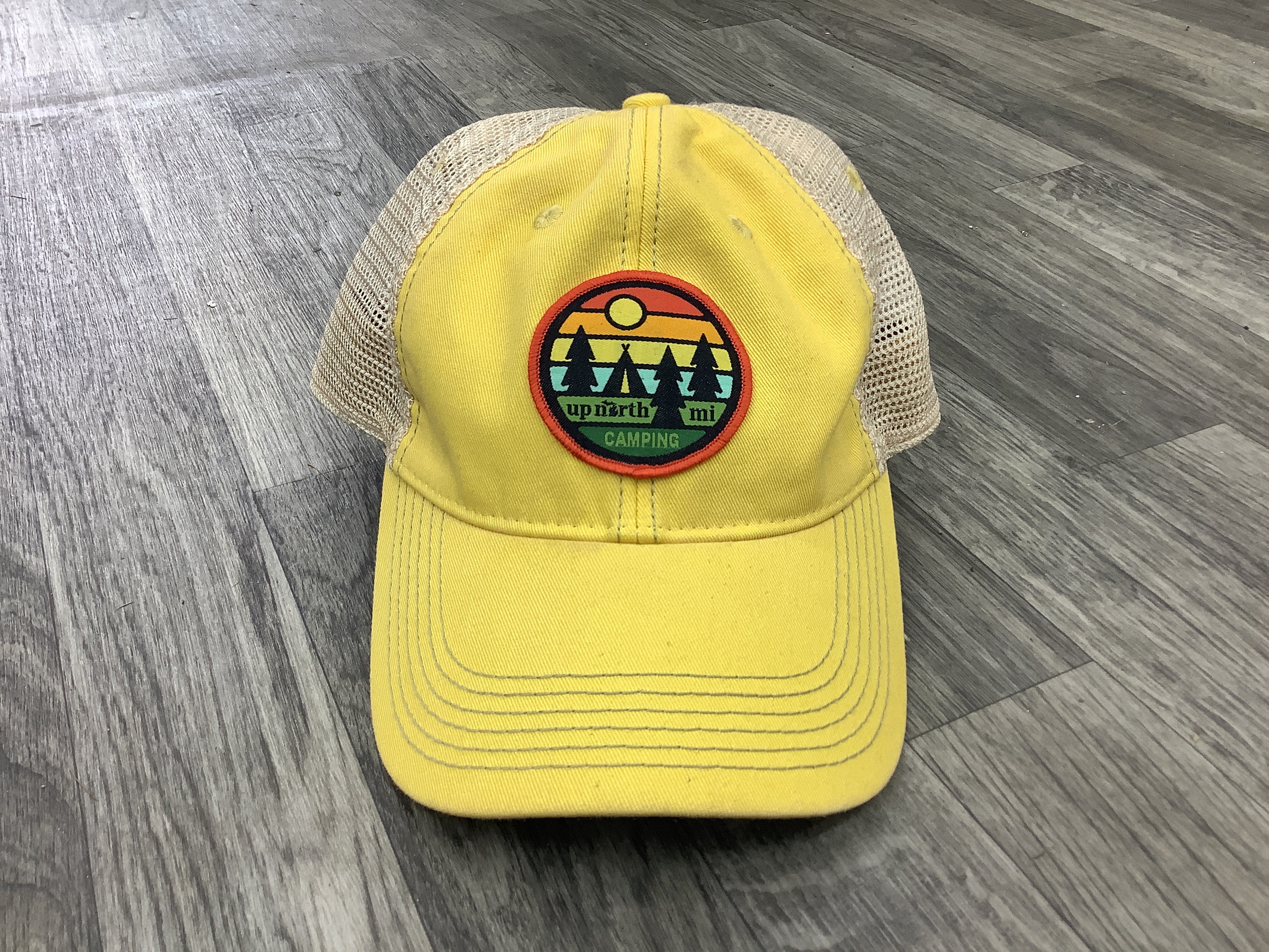"Camping Up North" - Michigan - Kiwi - Woven Patch Hat