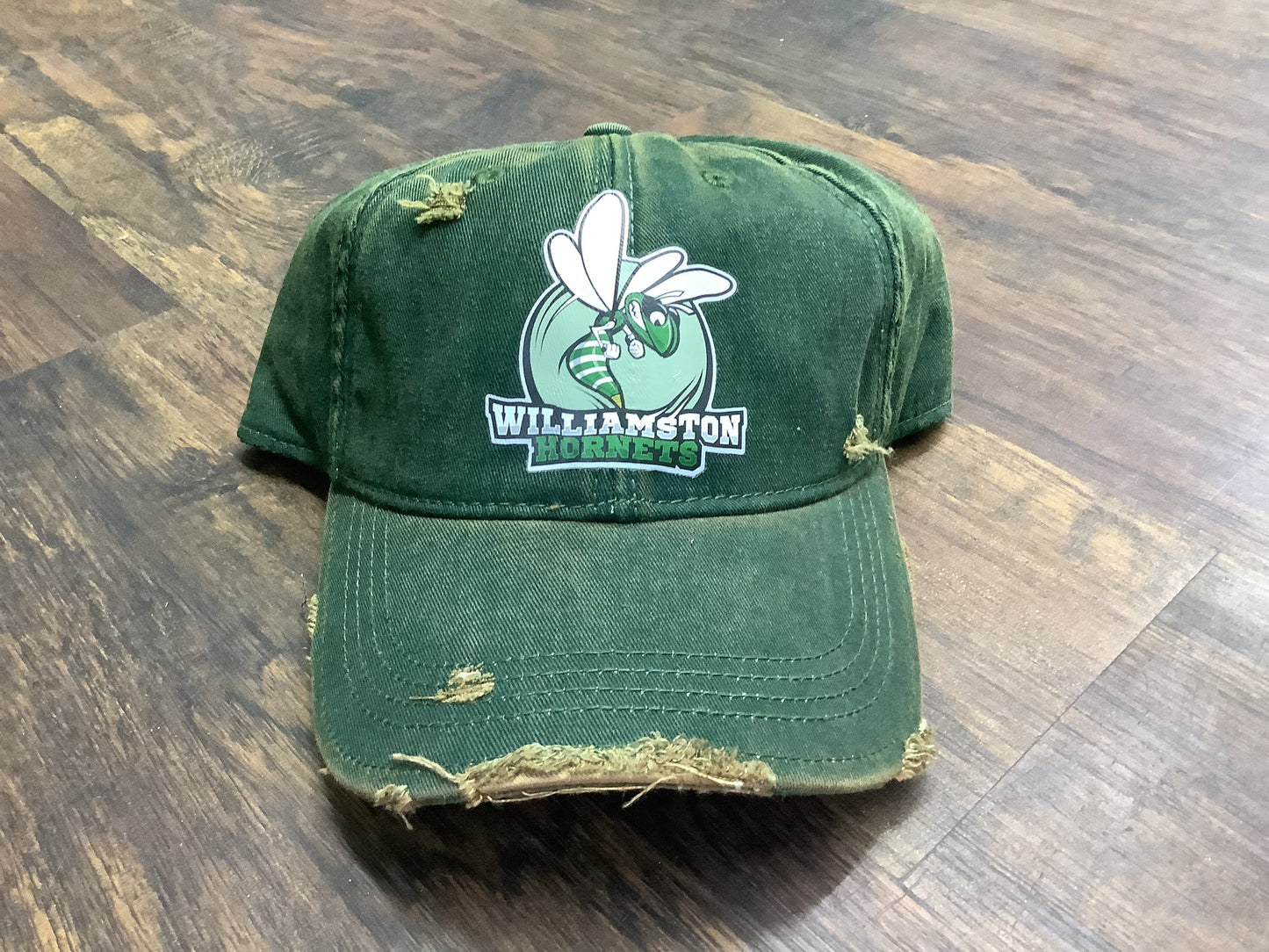 "Williamston Hornets" -Pressed - Distressed - Dark Green Hat