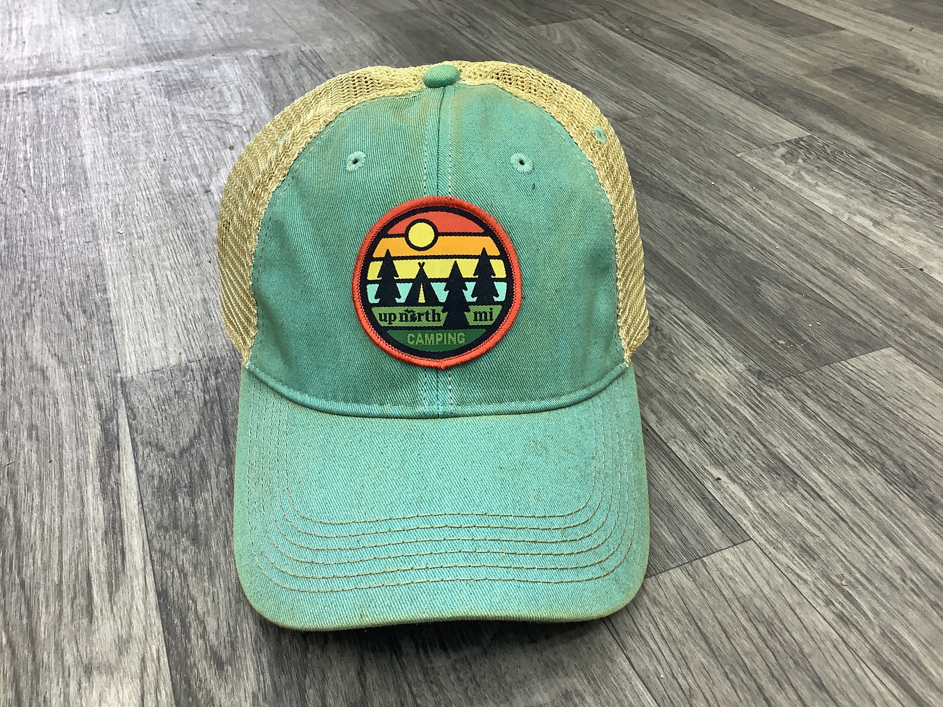 "Camping Up North" - Michigan - Azul - Woven Patch Hat