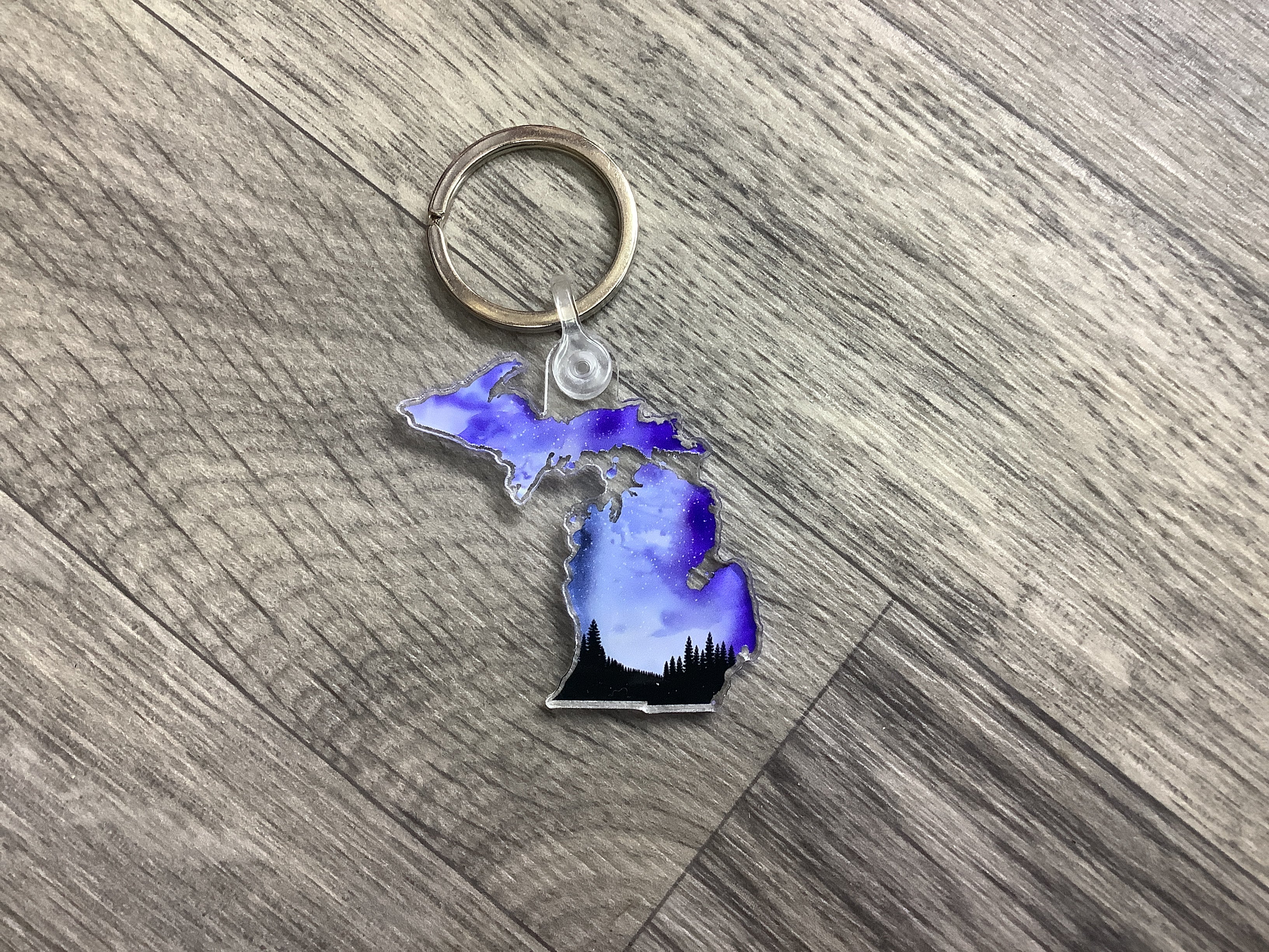 Night Watercolor  - Michigan - Acrylic Keychain