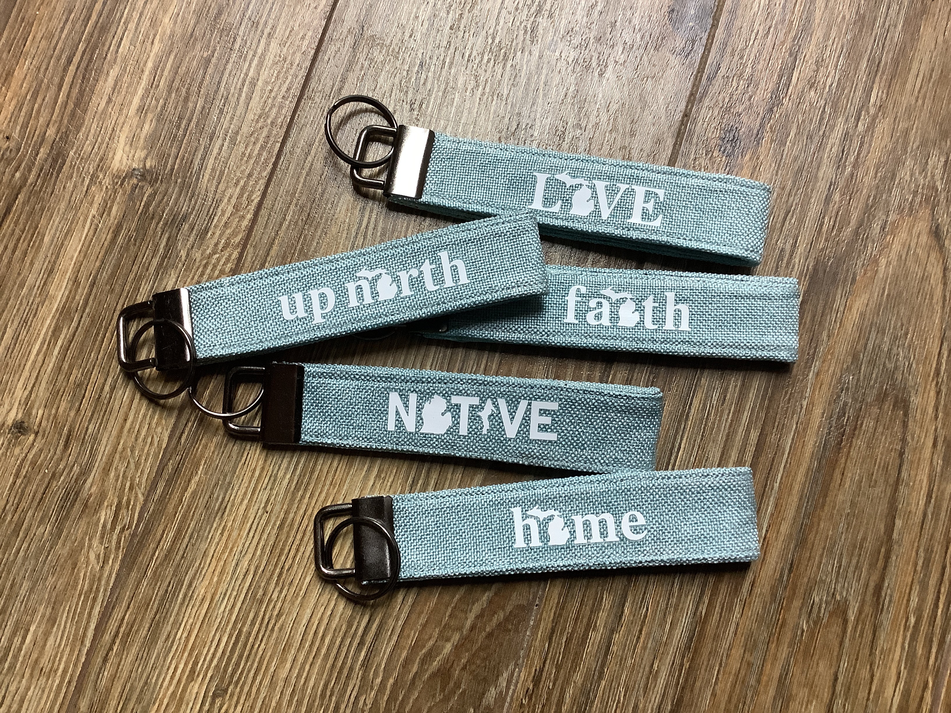 Heather Blue Cloth Fob Keychain