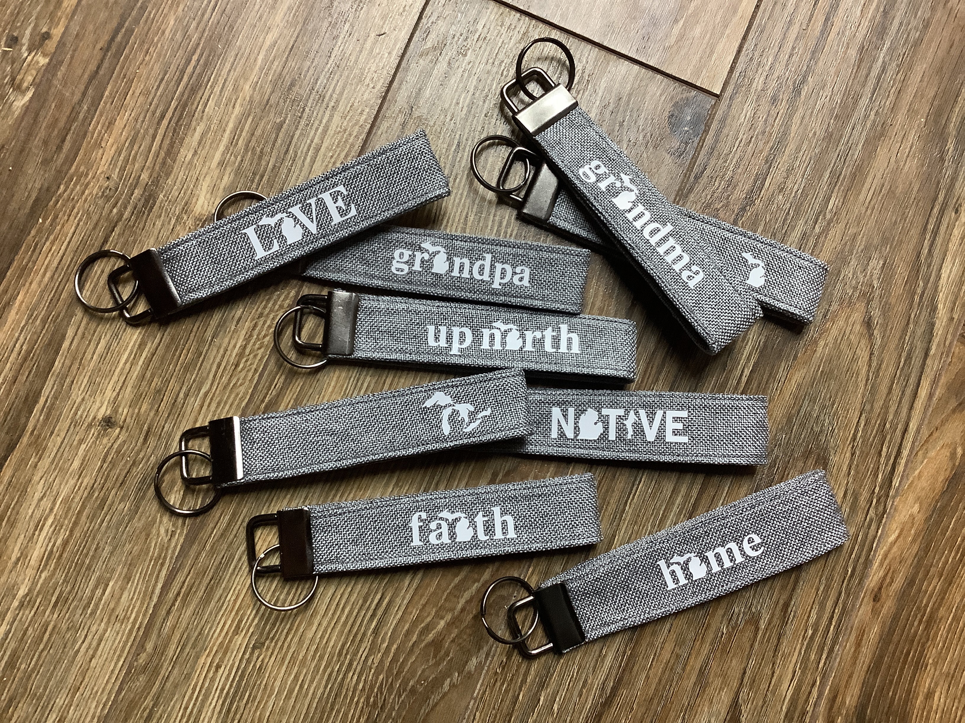 Heather Gray Cloth Fob Keychain