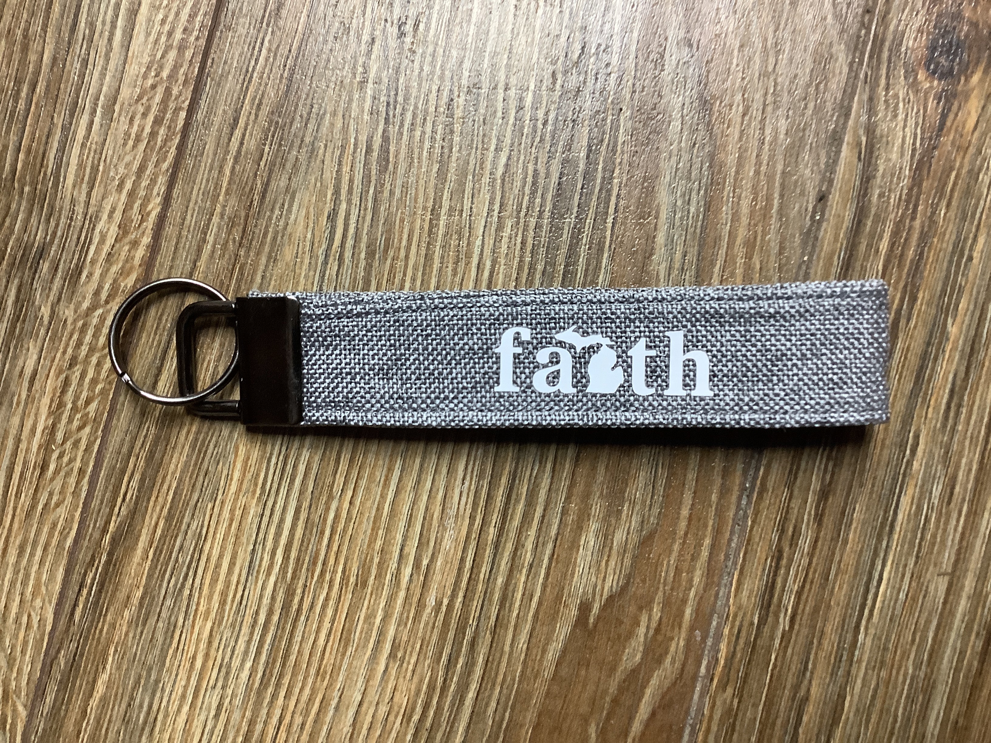 Heather Gray Cloth Fob Keychain