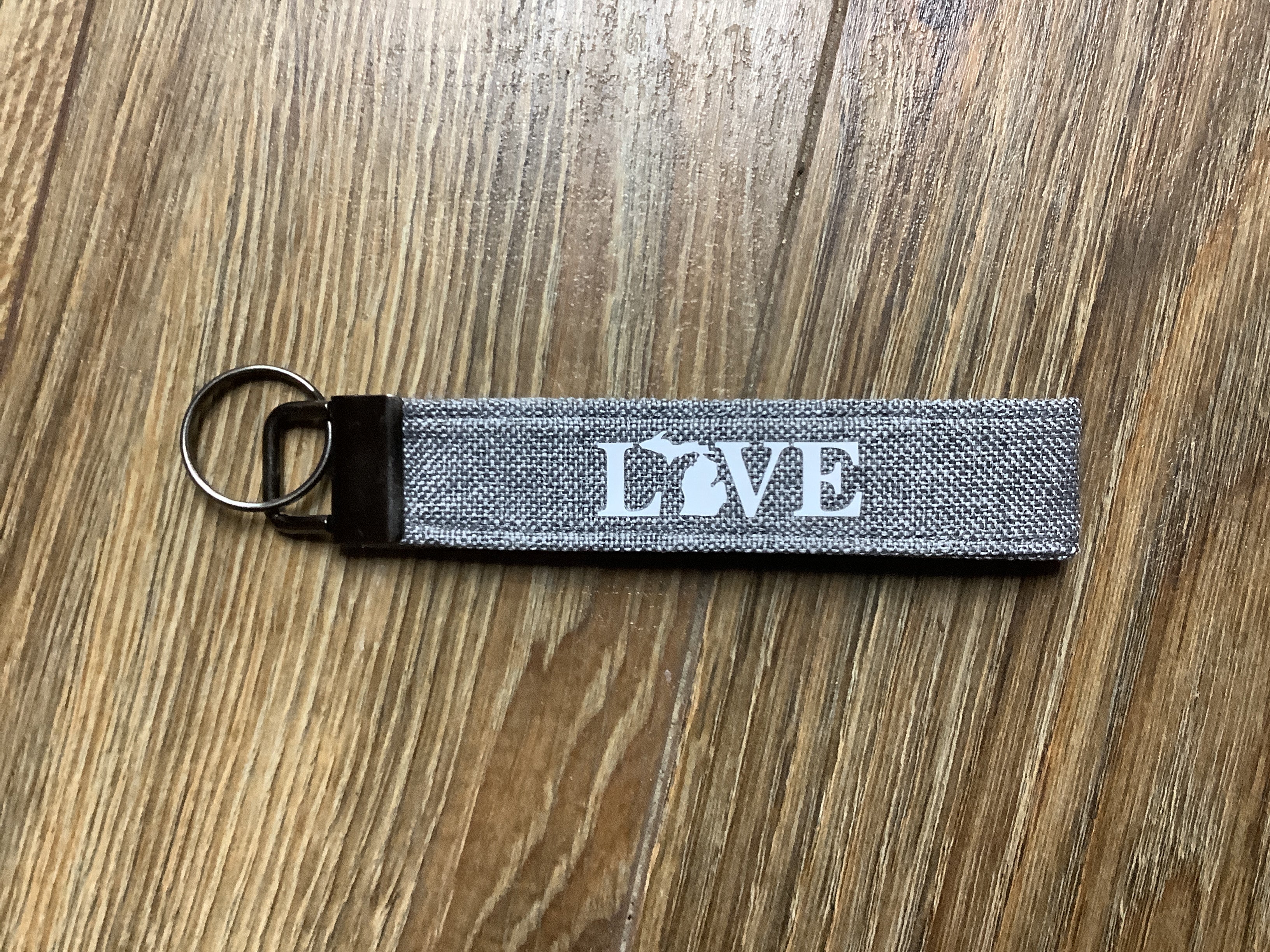 Heather Gray Cloth Fob Keychain