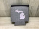 Wildflower Pink - Michigan - Heather Gray Koozie