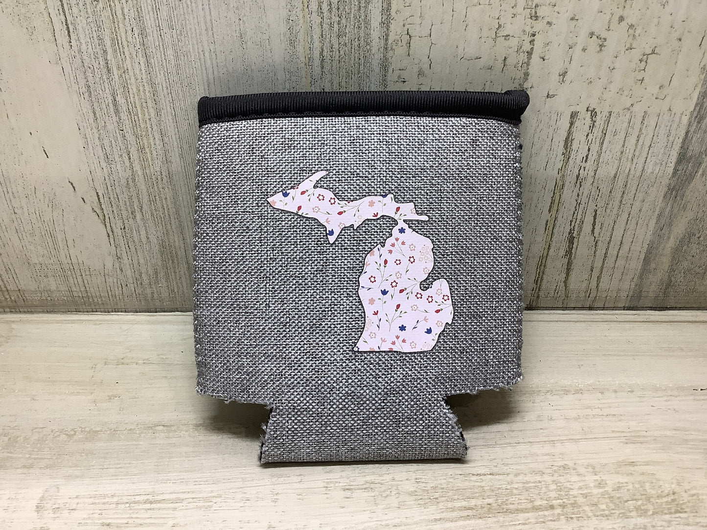 Wildflower Pink - Michigan - Heather Gray Koozie