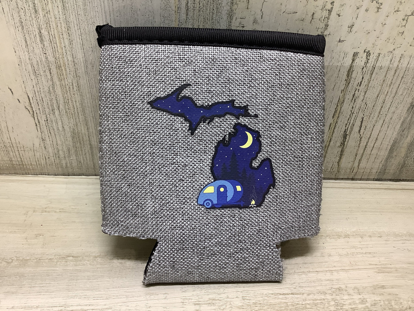 Night Camper - Michigan - Heather Gray Koozie