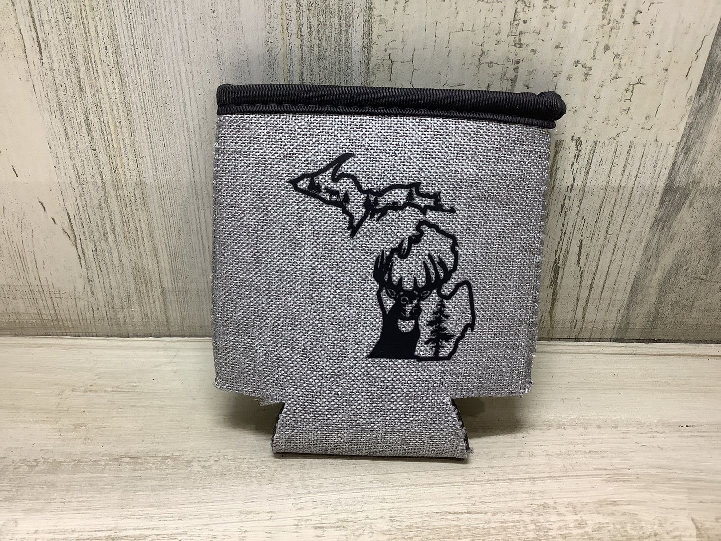 Deer Outline - Michigan - Heather Gray Koozie