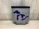 Blue Plaid - Great Lakes - Heather Gray Koozie