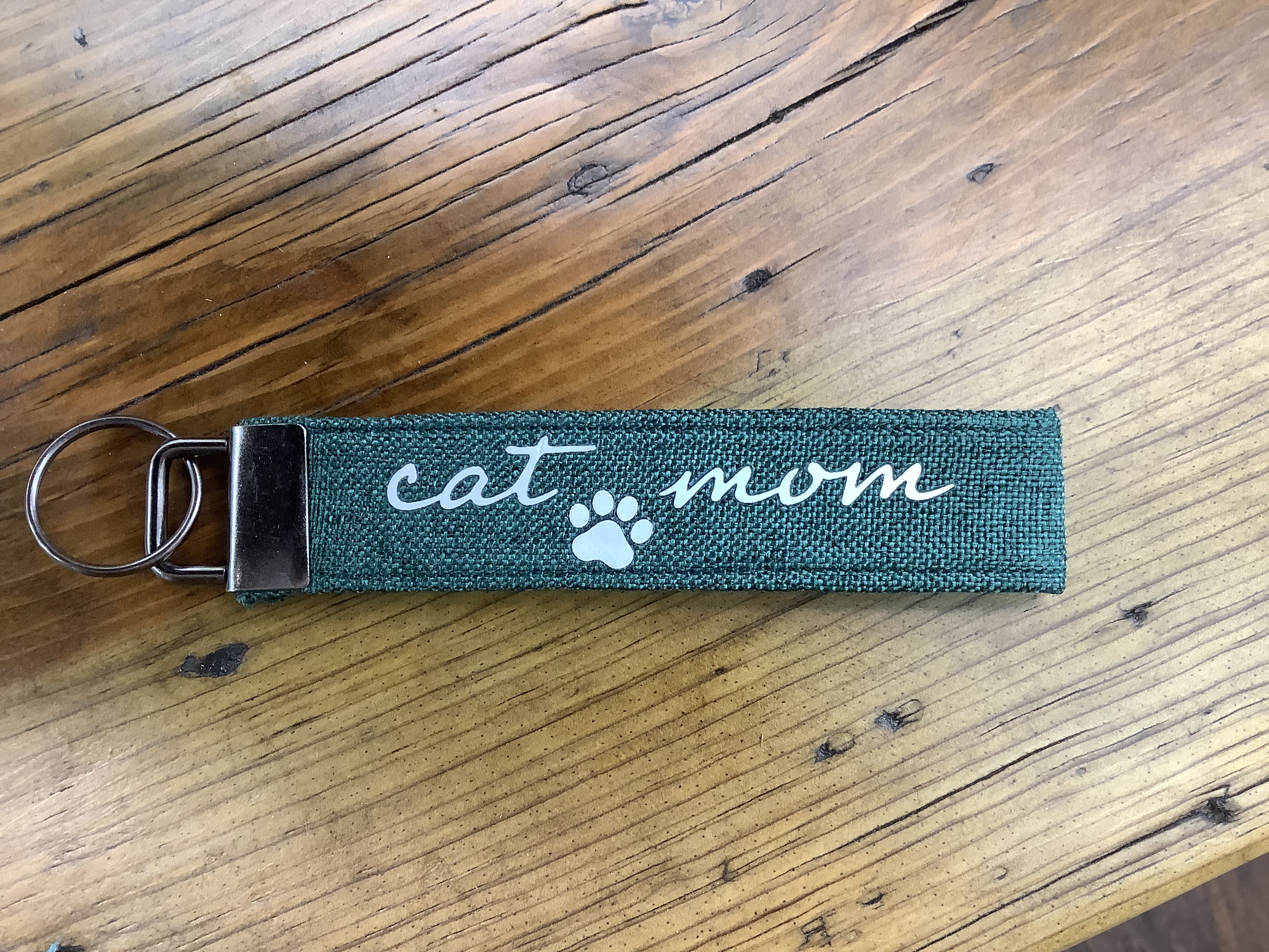 Heather Green Cloth Fob Keychain