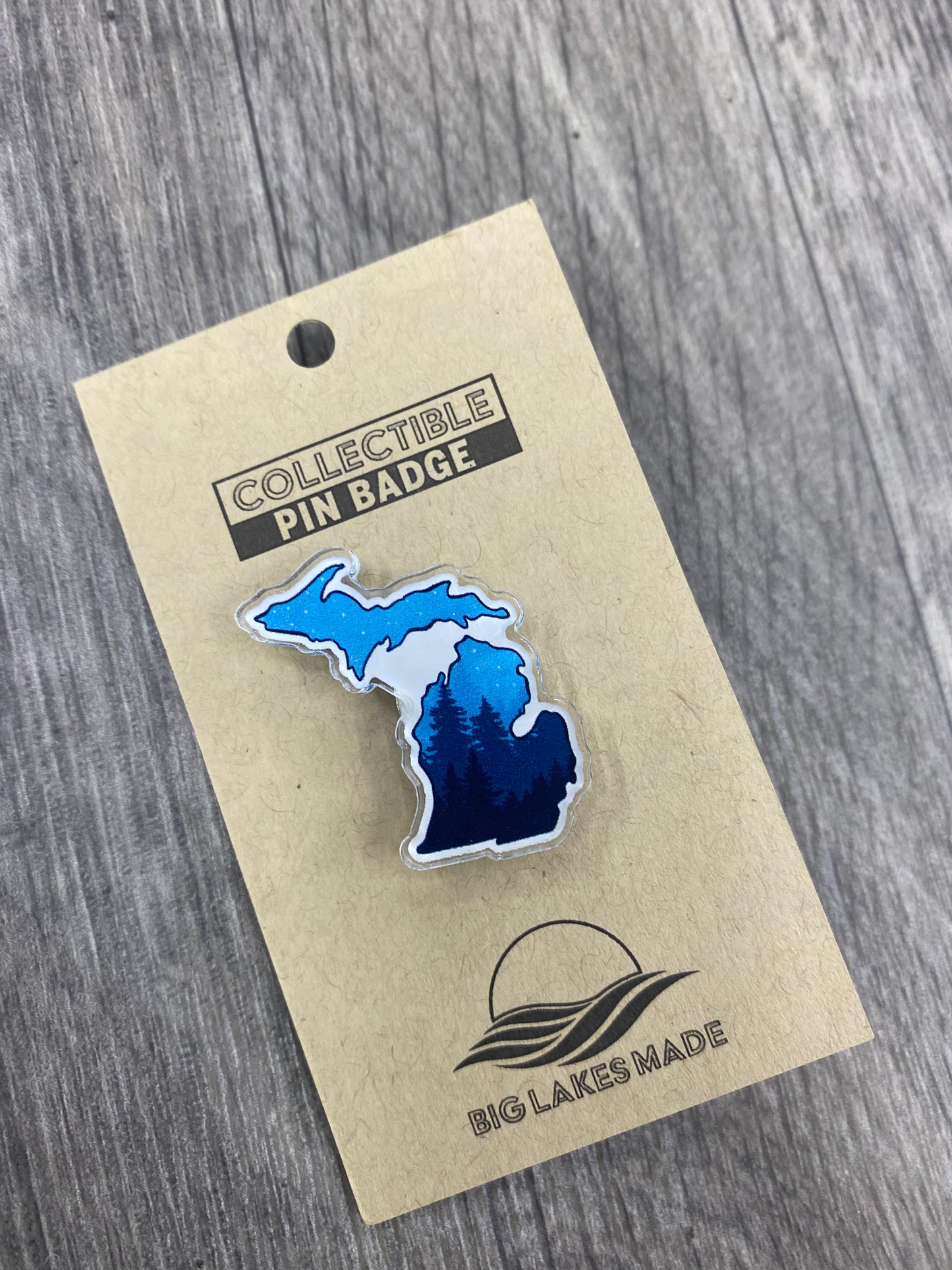 Acrylic Michigan Night Pines Pin