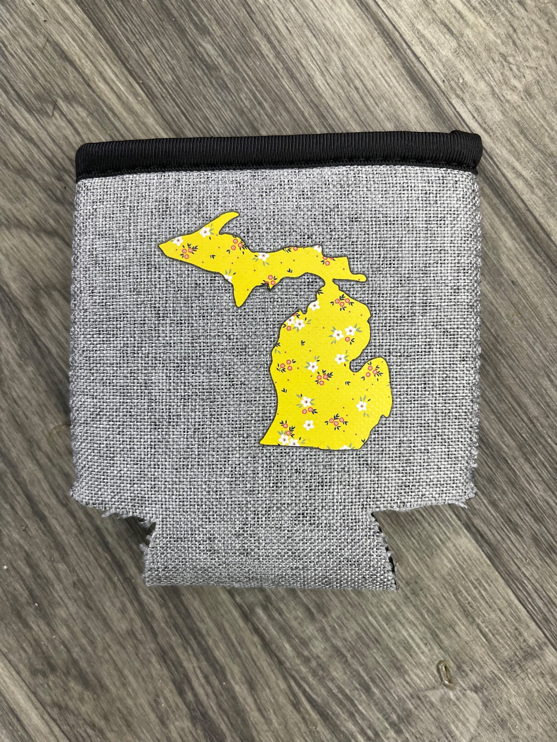 Wildflower Yellow - Michigan - Heather Gray Koozie