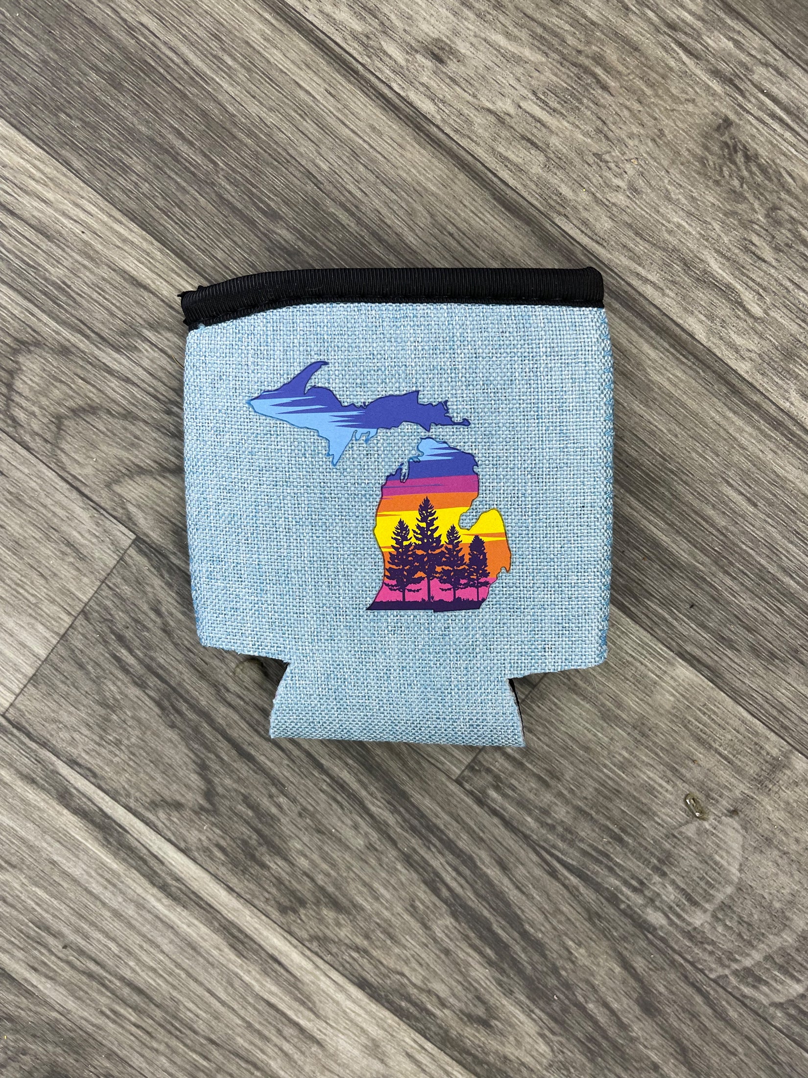 Miami Sunset - Michigan - Heather Blue Koozie