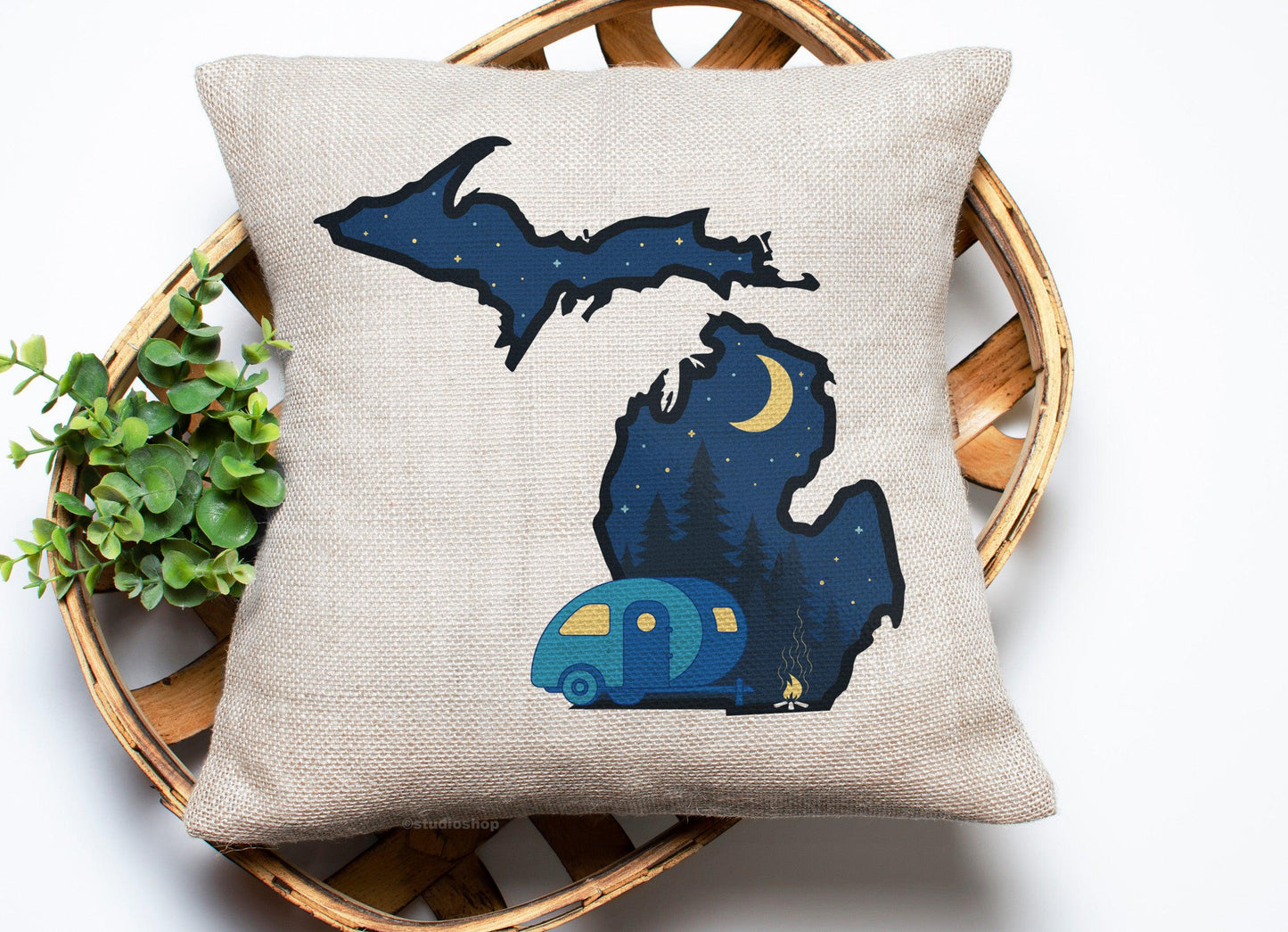 Michigan Camper Pillow