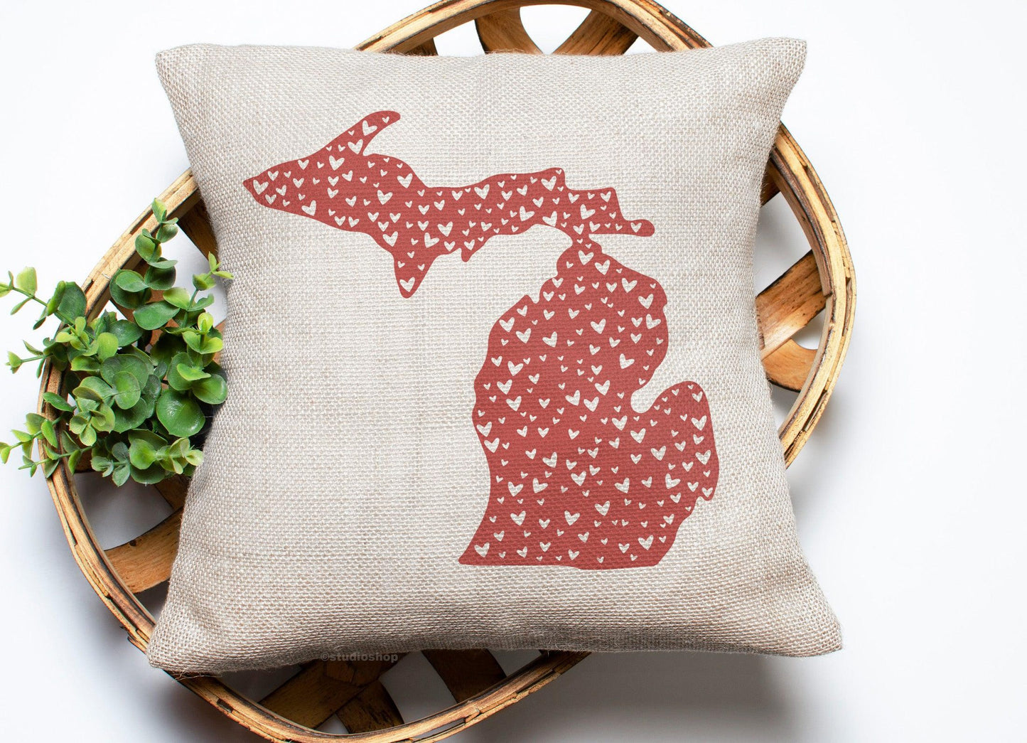 Hearts - Michigan - Pillow