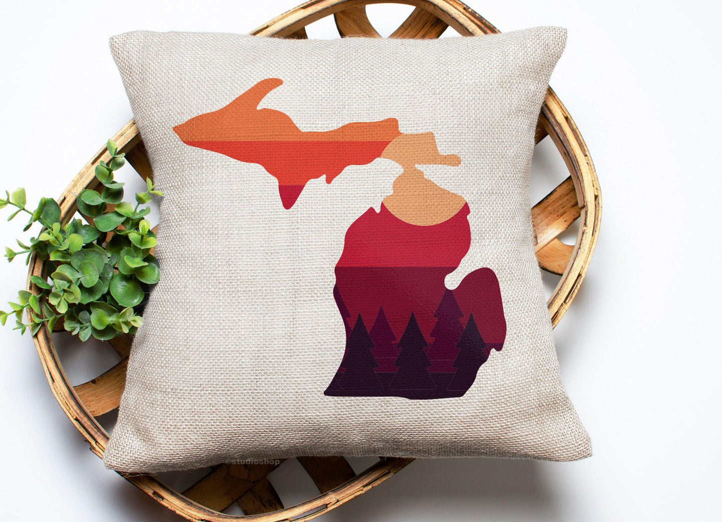 Sunset - Michigan - Pillow