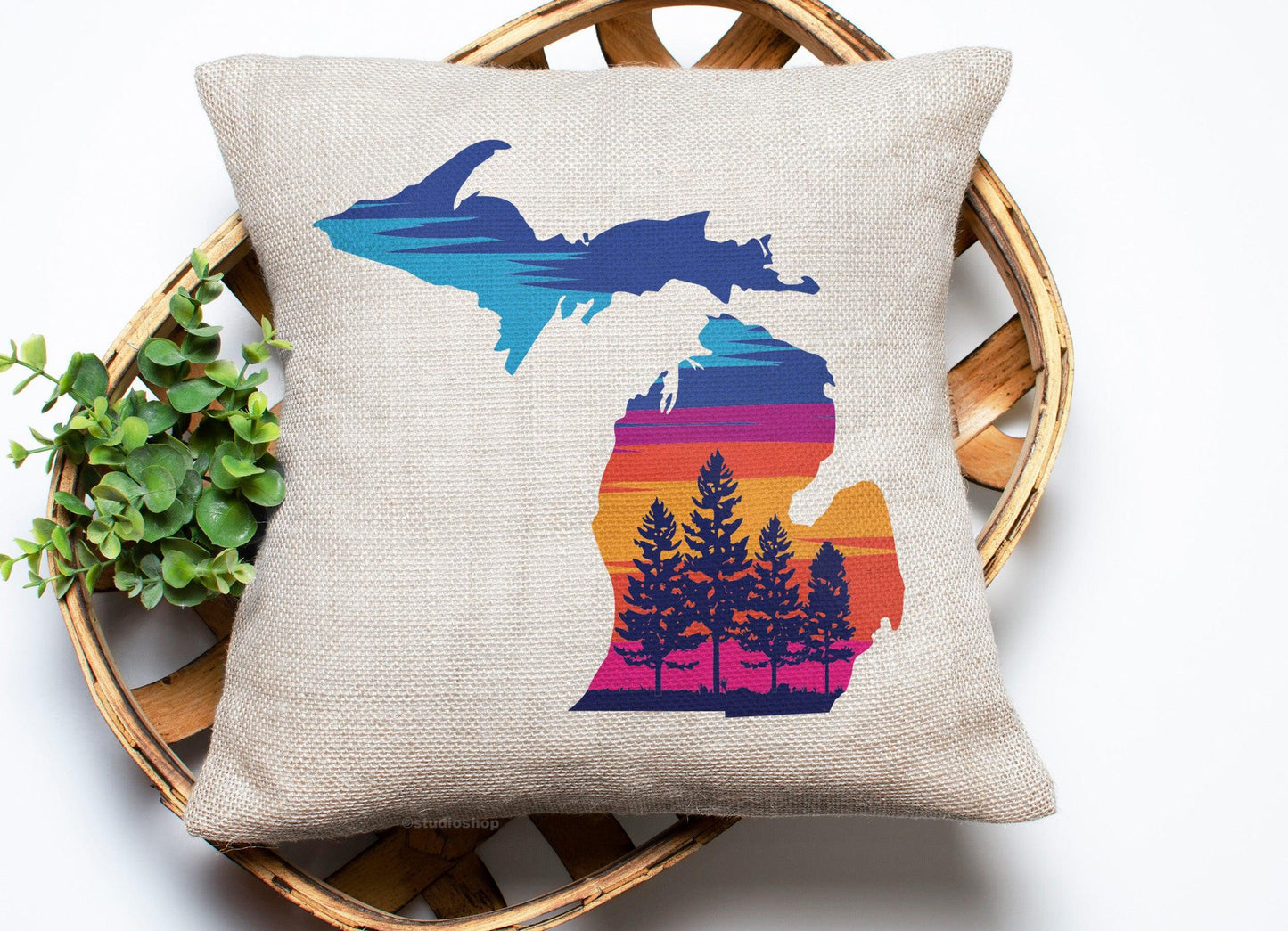 Miami Sunset - Michigan - Pillow