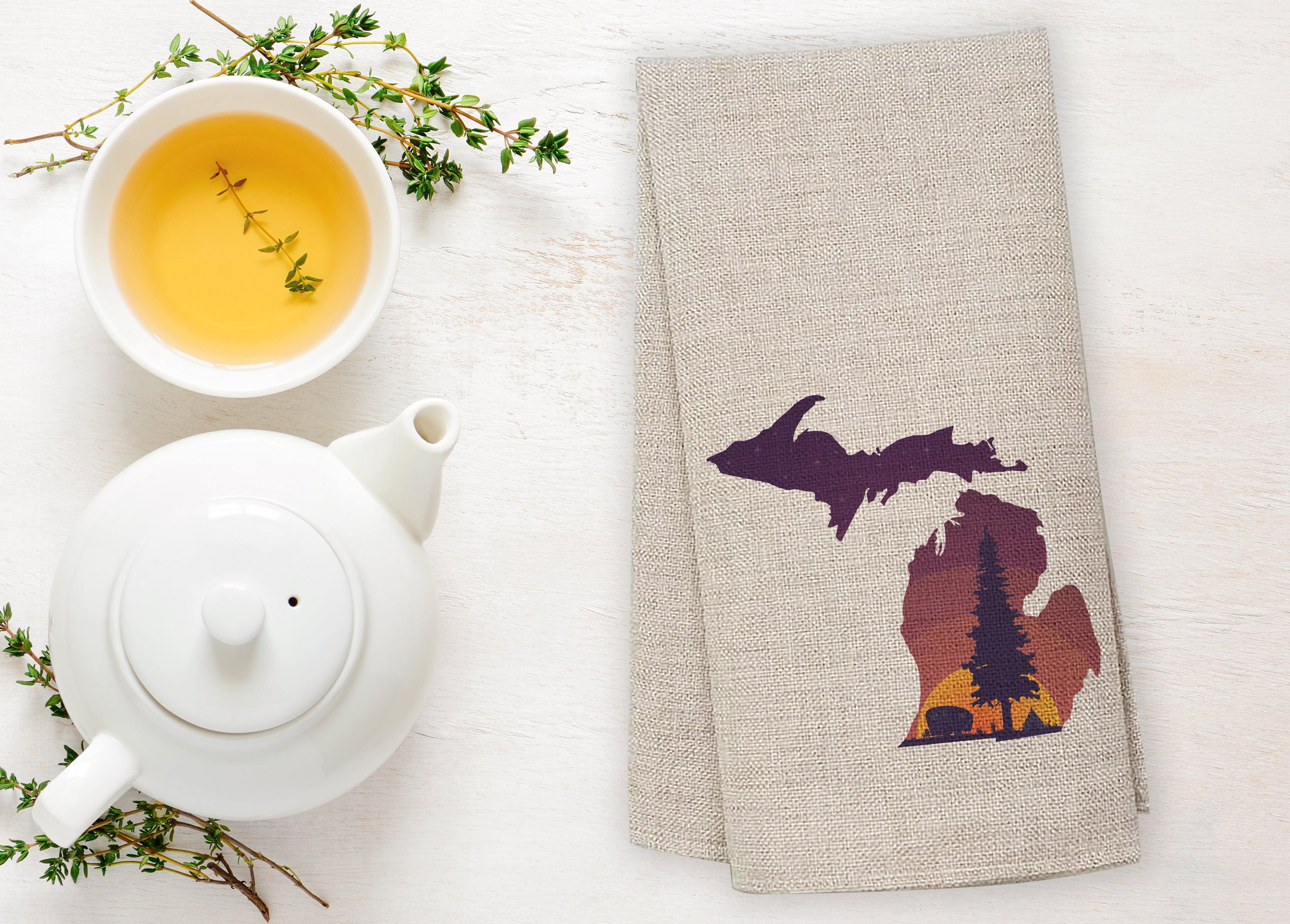 Sunrise Camper - Michigan - Tea Towel