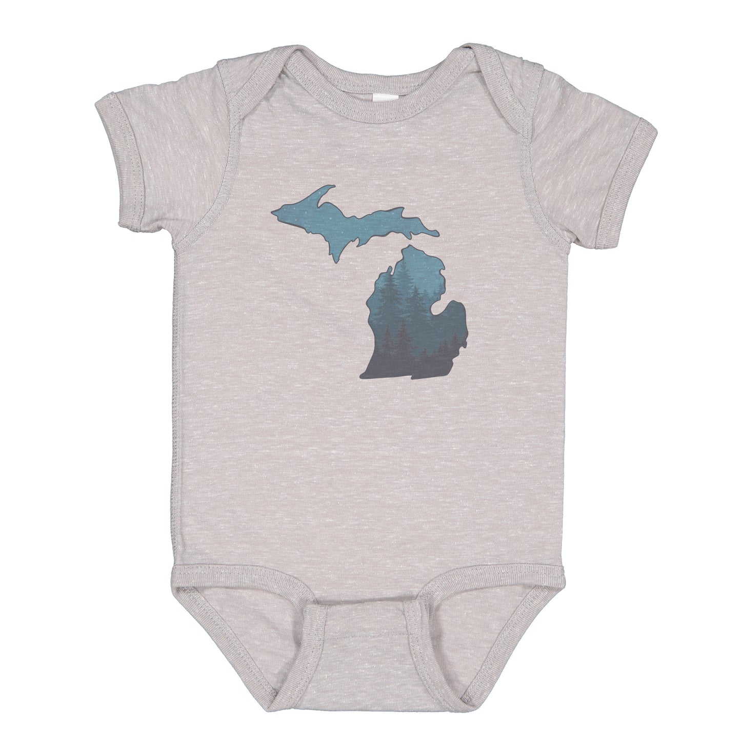 Night Pines Michigan - Vintage Gray Onesie
