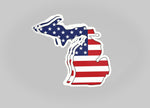 American Flag - Michigan - Waterproof Sticker 3