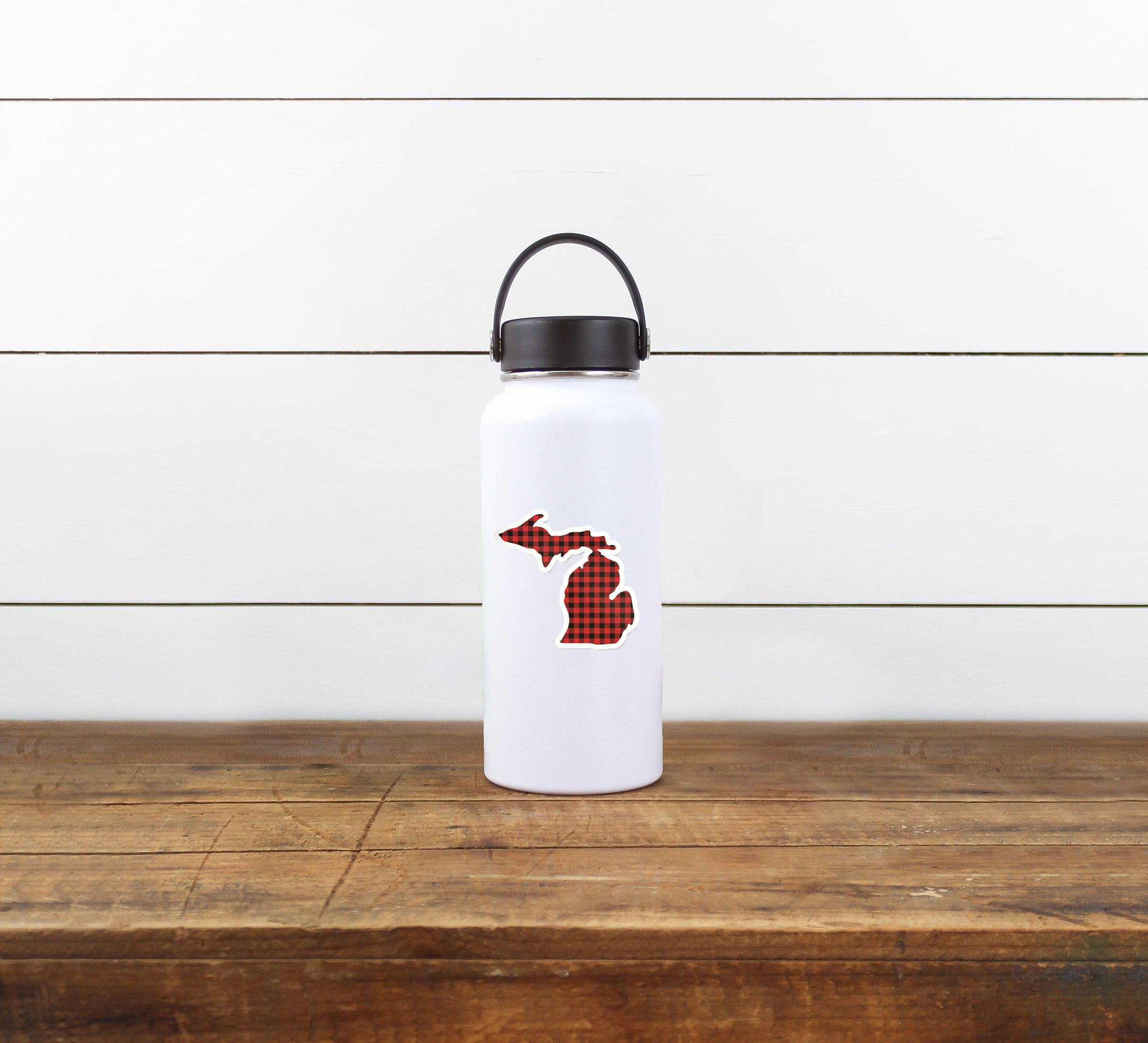 Michigan Buffalo Plaid Waterproof Sticker (3" X 3")