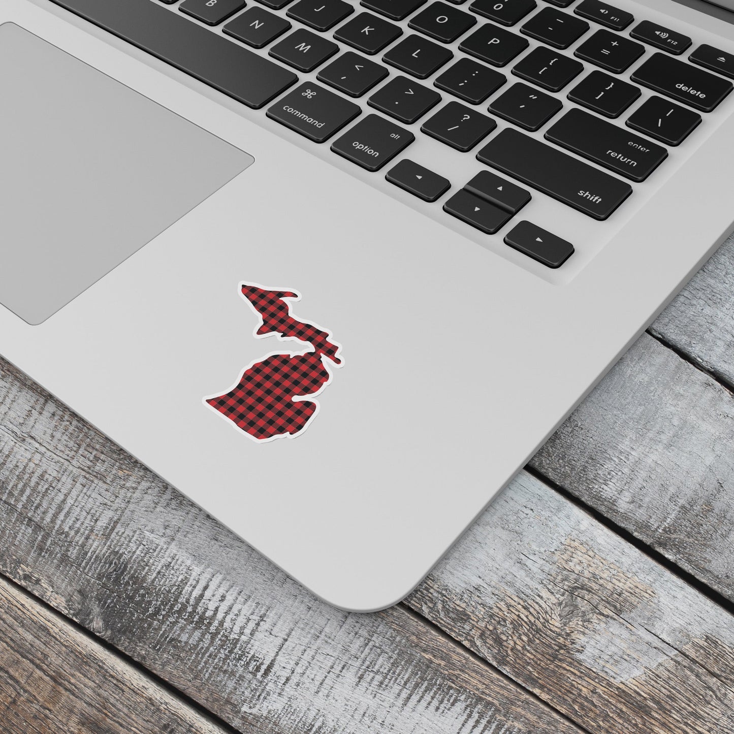 Michigan Buffalo Plaid Waterproof Sticker (3" X 3")