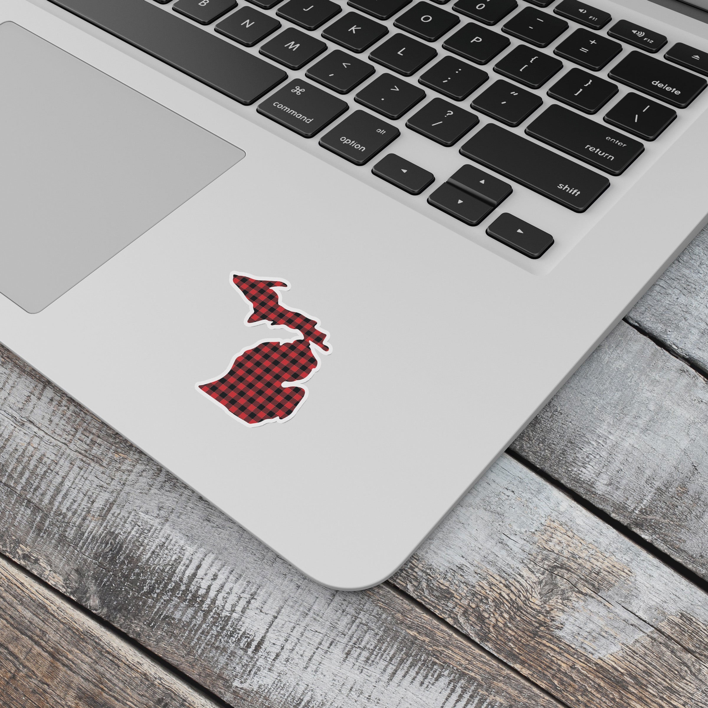 Michigan Buffalo Plaid Waterproof Sticker (3" X 3")
