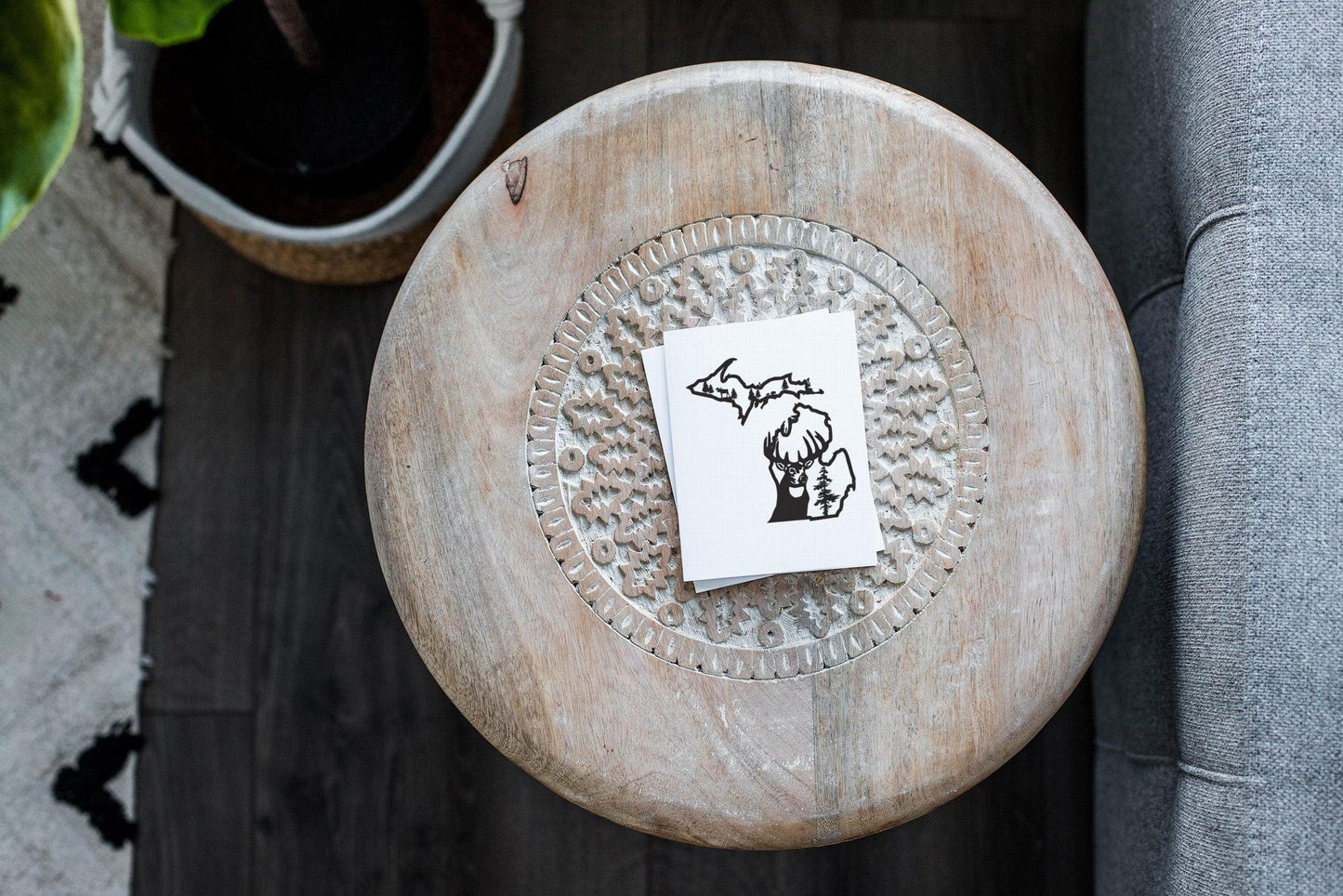 Deer - Outline - Michigan - Greeting Card