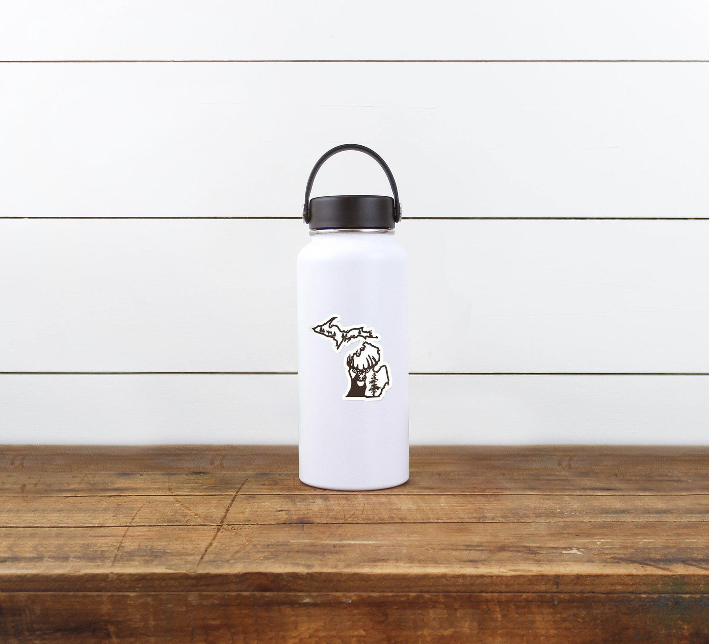 Michigan Deer Outline Waterproof Sticker (3" X 3")
